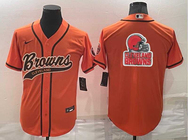 Men's Cleveland Browns Orange Team Big Logo With Patch Cool Base Stitched Baseball Jersey,We sell and wholesale Men's Cleveland Browns Orange Team Big Logo With Patch Cool Base Stitched Baseball Jersey on line form chian!